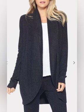 Barefoot Dreams CozyChic Lite Circle Cardigan Black - XS/S - NEW WITH TAGS